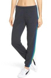 Aviator Nation Stripe Sweatpants in Charcoal Green at Nordstrom