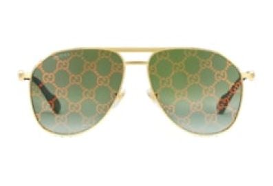 Aviator frame sunglasses in gold-toned metal US at Gucci