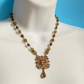 Avon Jewelry Avon Bronzegold Tone Lariat Brown Rhinestone Vintage Signed Necklace Poshmark at Poshmark