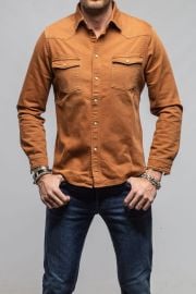 Axel39s Premium Denim Ranger Snap Shirt In Ruggine AXEL39S at Axels