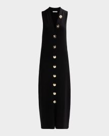 Axia Button-Front Knit Sleeveless Maxi Dress at Neiman Marcus