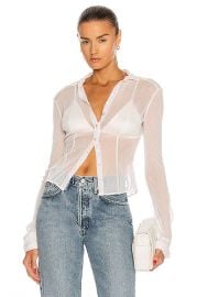 Aya Muse Lila Mesh Shirt in Off White   FWRD at Forward