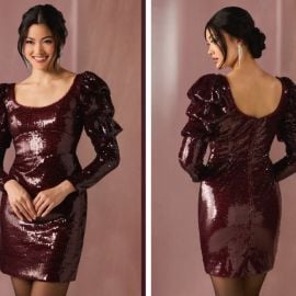 Azazie Atelier Dresses Nwt Azazie Atelier Sasha Cabernet Sequin Mini Dress Cockrail Party Date Night Poshmark at Poshmark