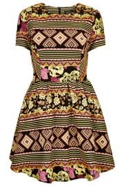 Aztec Jacquard Flippy Dress at Topshop