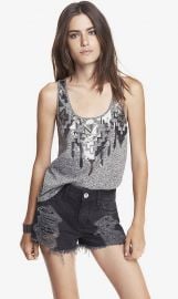 Aztec Sequin Embellished Tank at Express