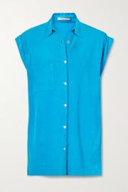 Azure Suede blouse LAQUAN SMITH NET-A-PORTER at Net a Porter