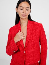 Azzurra Tweed Cropped Blazer Royal Scarlet French Connection US at French Connection