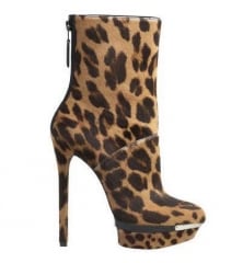 B Brian Atwood Fuveau Platform Booties in leopard at Shopbop