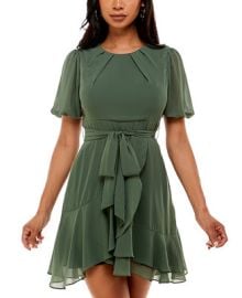 B Darlin Puff-Sleeve A-Line Dress - Macys at Macys