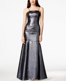 B Michael Metallic Mermaid Gown at Macys