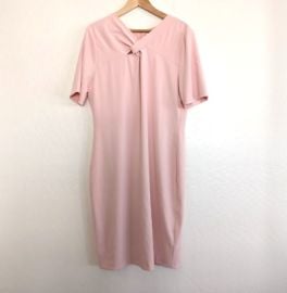 BADGLEY MISCHKA Collection Dress 16 Pink Loop Neck Short Sleeve Lined Sheath eBay at eBay