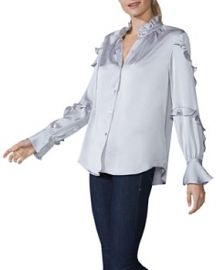 BAILEY 44 BACCARAT RUFFLED SATIN BLOUSE at Bloomingdales