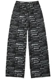 BALENCIAGA DIY Metal logo-print trousers Harvey Nichols at Harvey Nichols