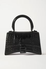 BALENCIAGA Hourglass XS croc-effect leather tote NET-A-PORTER at Net a Porter