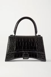 BALENCIAGA Hourglass small croc-effect leather tote NET-A-PORTER at Net a Porter