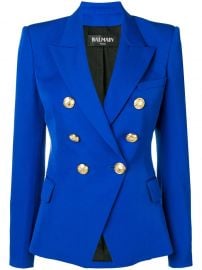 BALMAIN DOUBLE BREASTED JACKET - BLUE at Farfetch