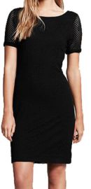 BANANA REPUBLIC PERFORATED BOAT-NECK ELBOW LENGTH SLEEVE BLACK DRESS NEW PETITE eBay at eBay