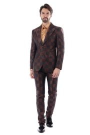 BARABAS Men39s Checkered Pattern Peak Lapel Suit 4SU09 BARABAS at Barabas