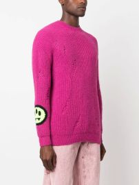 BARROW logo-intarsia Knit Distressed Jumper - at Farfetch