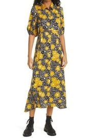 BAampSH Babeth Gathered Floral Crepe De Chine Midi Dress Sustainable 1 S NWT 375 eBay at eBay