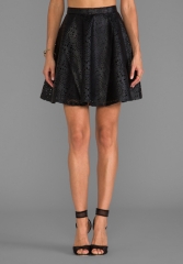 BB DAKOTA Brian Perforated Faux Leather Mini Skirt in Black at Revolve