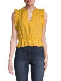 BB Dakota Are You Frill Cotton Top on SALE at Saks Off 5th