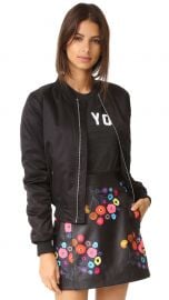 BB Dakota Atwood Satin Bomber Jacket in Black at Shopbop