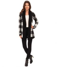 BB Dakota Jalen Buffalo Plaid Cardigan Oatmeal at 6pm