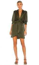 BB Dakota Tie Curious Dress in Bottle Green from Revolve com at Revolve