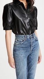 BB Dakota Vegan Leather Puff Sleeve Top at Shopbop