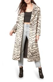 BB Dakota Zebra Print Faux Fur Cake Coat at Nordstrom