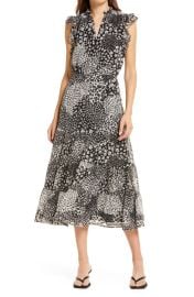 BB Dakota by Steve Madden Mix Degrees Ruffle Floral amp Animal Print A-Line Dress at Nordstrom