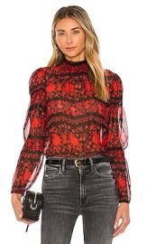 WornOnTV: Kristina’s black floral print mock neck top on General ...