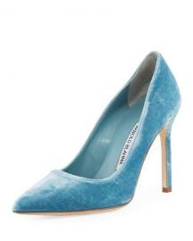 BB Velvet Point-Toe Pump  Manolo Blahnik at Neiman Marcus