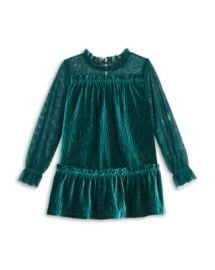 BCBG GIRLS Girls Mesh Pleated Velour Dress - Little Kid Big Kid Bloomingdales at Bloomingdales