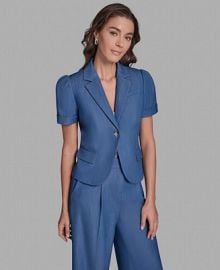 BCBG Women39s Notch Lapel Short-Sleeve Cropped Jacket - Macy39s at Macys