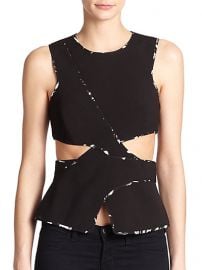 BCBGMAXAZRIA - Arianah Cutout Peplum Top at Saks Fifth Avenue