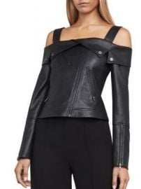 BCBGMAXAZRIA - Clyde Knit Faux Leather Jacket at Saks Off 5th