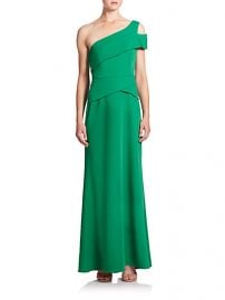 BCBGMAXAZRIA - Cut-Out One-Shoulder Gown in Malachite at Saks Fifth Avenue