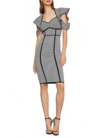 BCBGMAXAZRIA - HOUNDSTOOTH JACQUARD SHEATH DRESS at Saks Off 5th