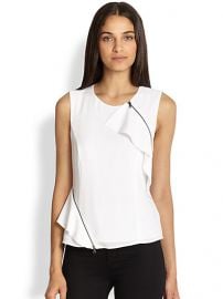 BCBGMAXAZRIA - Leslee Zippered Ruffle Tank at Saks Fifth Avenue