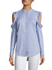 BCBGMAXAZRIA - Nishani Cold-Shoulder Striped Shirt at Saks Fifth Avenue