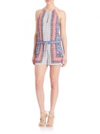 BCBGMAXAZRIA - Tyra Scarf Print Halter Short Jumpsuit at Saks Off 5th