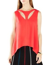 BCBGMAXAZRIA Anastazia Cutout HighLow Top in Red at Bloomingdales