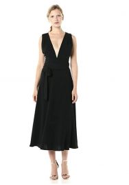 BCBGMAXAZRIA Crisscross Back Satin Dress at Amazon