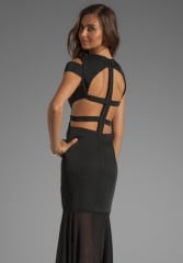 BCBGMAXAZRIA Cut-Out Maxi Dress in Black at Revolve