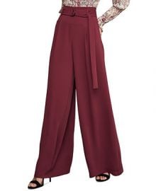 BCBGMAXAZRIA D-Ring Belted Wide-Leg Matte Satin Pants   Reviews - BCBGMAXAZRIA - Women - Macy s at Macys