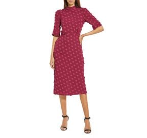 BCBGMAXAZRIA Dotted Applique Midi Dress at Bloomingdales