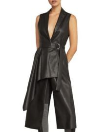 BCBGMAXAZRIA Draped Faux Leather Vest Bloomingdales at Bloomingdales