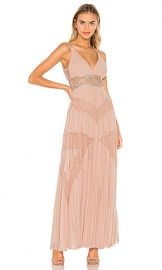 BCBGMAXAZRIA Eve Pleated Gown in Bare Pink from Revolve com at Revolve